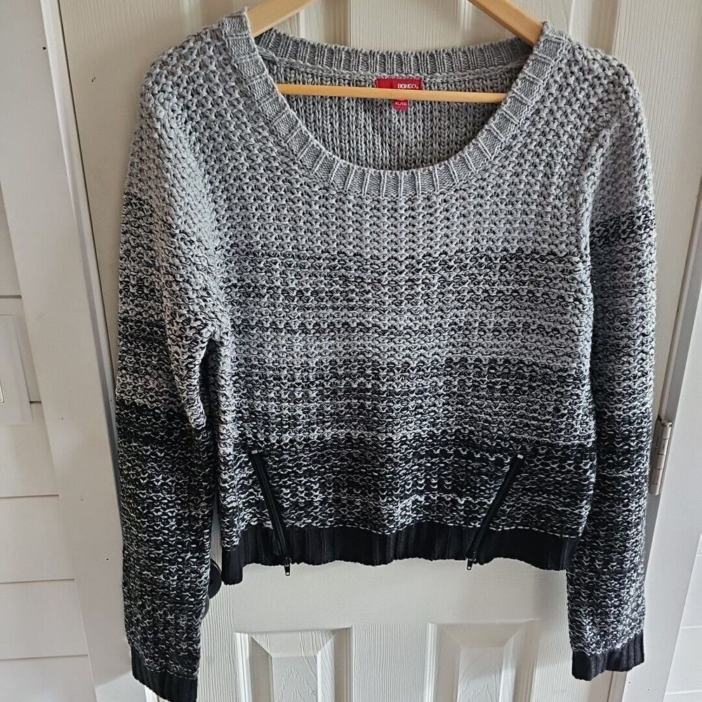 Bongo Womens Sweater XL Grey to black fade, sooo soft!    T035